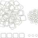 uxcell 100pcs 4mm Open Jump Rings and 15mm Embossed Jump Ring Kit, Closed Square Ring Connector for Bracelet Necklace Pendant Jewelry Keychain DIY Craft Making, Silver