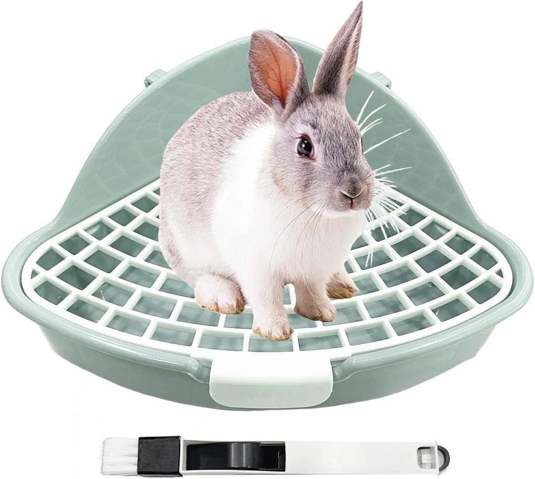 Rabbit Litter Box Bunny Corner Toilet Box Potty Trainer for Hamster Guinea Pig Ferret Rat Chinchialla Cage Pan 3.9 x 7.5 x 7.5
