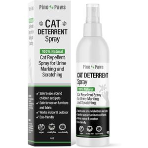 Cat Deterrent Spray - 100% Natural Cat Repellent Spray for Urine Marking & Scratching - Eco Friendly, Safe to Use Around Children and Pets, Safe for Use on Furniture and Fabric, Works Indoor & Outdoor