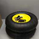 GICOOL 4.80/4.00-8 Wheelbarrow Tire and Wheel, 16" Rubber Pneumatic Wheel, 3"- 6" Centered Hub, 5/8" & 3/4" Bearings, for Hand Truck, Trolley, Garden Cart, Wagons, 2 Pack (Explorer Series)