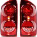 Tail Light Assembly Compatible With 2007 2008 2009 Dodge Ram 1500 2500 3500 Driver and Passenger Side Taillight Replace 55277303AC 5277302AC