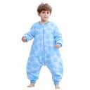 Toddler Sleep Sacks,Winter Long Sleeve Sleeping Sack 2.5Tog, Toddler Sleep Sack with Feet, Baby Sleep Bag Winter, Wearable Blanket with Legs for Early Walkers(Blue Ocean,2T-3T)