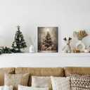 FGFK Vintage Christmas Tree Wall Art Decor Framed, Christmas Home Decor, Holiday Winter Xmas Tree with Presents Canvas Prints Poster Wall Decorations for Home Bedroom Party, 8x10 Inch (Color-05)