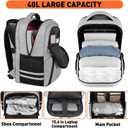 Ytonet Gym Backpack For Men Women, Backpack for Men with Shoe Compartment, Water Resistant Workout Sports Bag Fit 15.6 Inch Laptop, Gym, Sports, Camping, Hiking, Grey