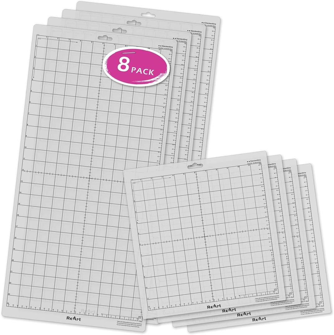 Standard Grip Cutting Mat for Silhouette Cameo - 12" x 24" 4 Pack 12"x12" 4 Pack Adhesive Cut Mat Replacement Set Matts Vinyl Craft, 12 inches by 24 inches