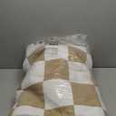 Washable Checkered Rug, 8x10 ft Beige and White Rug, Low Pile Area Rugs for Living Room with Non-Slip Backing for Bedroom Playroom Classroom Office Dorm and Kids Room