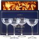 Vintage Crystal Champagne Coupe Glasses | Set of 4 | 4-5 oz Classic Cocktail Glassware - Martini, Manhattan, Cosmopolitan, Sidecar, Daiquiri | 1920s Speakeasy Retro Style Saucer Goblets