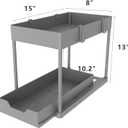 DEKAVA Under Sink Organizer 2 PackBathroom Cabinet Organizer2 Tier Sliding Cabinet Basket Organizer Drawer, Multi-Purpose Bath Collection Baskets for Bathroom (Grey)