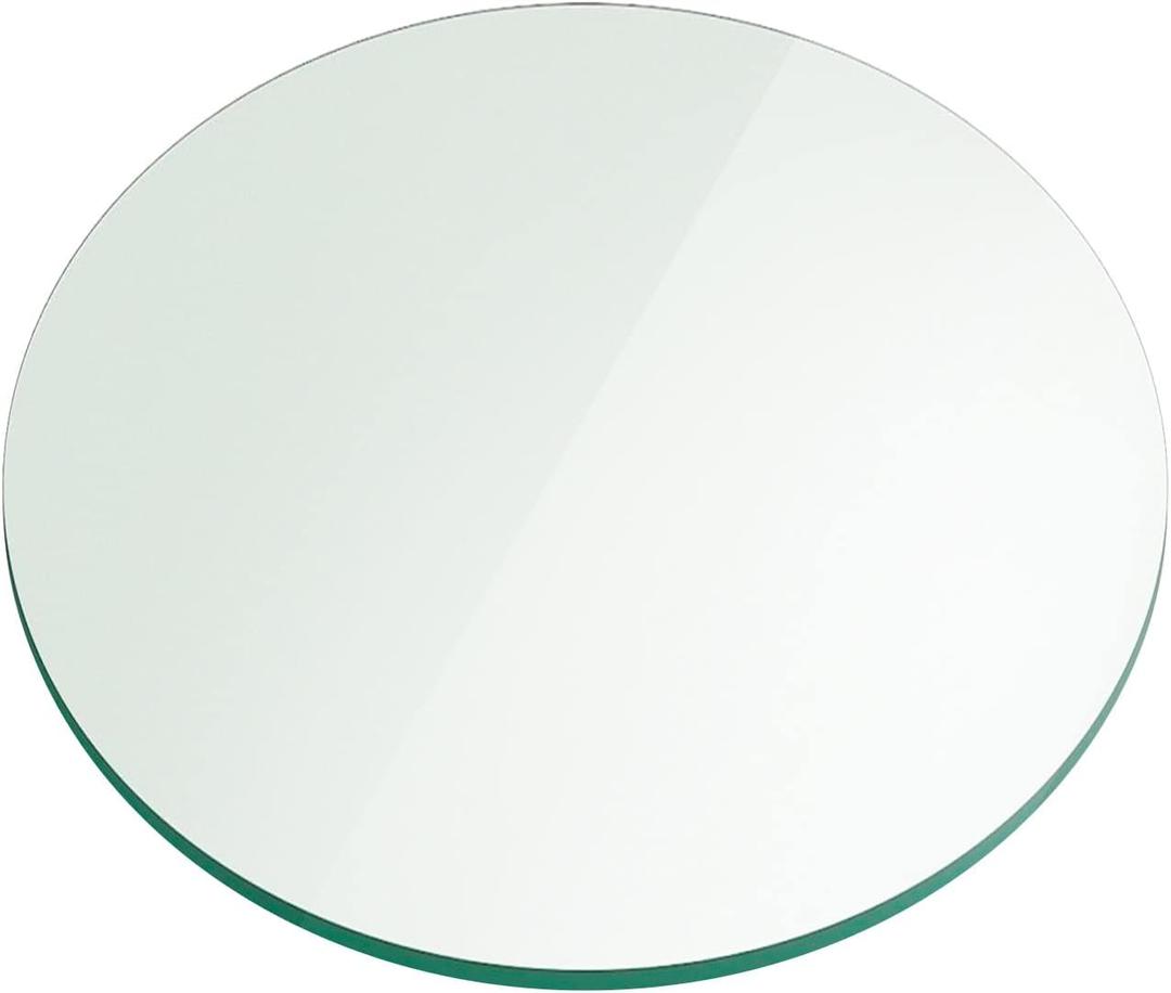 18" Inch Round Glass Table Top 1/4" Thick Flat Polish Edge Tempered by Fab Glass and Mirror
