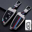 Elegananccy for BMW Key Fob Case Cover, Fit for BMW 1 3 4 5 6 7 Series X3 X4 M5 M6 GT3 GT5, Zinc Alloy and Silicon Remote Key Protector (Blade Type)