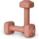 Tone Fitness Neoprene Dumbbell Weight Pairs with Anti-Roll Square Head | Multiple Options (12 lb - Pair, Orange)