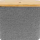 US Toilet Paper Basket Oxford Cloth Toilet Paper Organizer with Wood Lid Foldable Toilet Paper Holder Basket Large Capacity Toilet Paper Bin for Bathroom Sink(Grey)