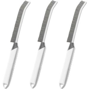 3 x Crevice Cleaning Brush Bathroom Tile Groove Gap Cleaning Brush Premium Crevice Cleaning Tool Aluminum Support with 15 Angled Head-Grout Thin Brush,Kitchen & Bathroom Tool (3PCS)