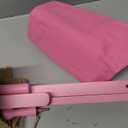 Bamboo Kids Clothing Rack with Dual Poles, Child Dress Up Rack, Clothing OrganizerRack, Small GarmentRack with Storage, Perfect for Costumes and Accessories (Pink)