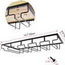 MOCOUM Wine Glasses Rack Under Cabinet Stemware Rack,Wine Glass Hanger Rack Wire Wine Glass Holder Storage Hanger for Cabinet Kitchen Bar (Black, 5 Rows 2 Pack)