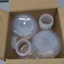 QWORK Erlenmeyer Flask, 4 Pack 17oz / 500ml Narrow Neck with Screw Cap, Molded Scale, Autoclavable, White