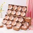SiliFine 24 Pcs Wedding Favors for Guests Small Ceramic Bowl Bulk Gifts Set 3.3 Inch Floral Design Mini Dipping Sauce Dish with Card Box for Bridal Pooja Baby Shower Birthday (Flower,Pink)