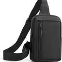 Sireck Crossbody Bag,Cross Body Fanny Packs for Men Women Trendy,Black Small Sling Phone Chest Bag for Workout Running