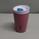 Owala SmoothSip Slider Insulated Stainless Steel Coffee Tumbler, Reusable Iced Coffee Cup, Hot Coffee Travel Mug, BPA Free 12 oz, Purple/Pink (Crochet Queen)