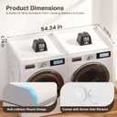 Washer Dryer Countertop Set of 2, 54.34" L x 27.56" W x 2.76" H Laundry Topper for Washer and Dryer, Wood Laundry Countertop with Anti-Slip Pads & Edge Rails for Laundry Room Organization (White)