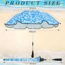 Buryeah 2 Pcs Beach Chair Umbrella Automatic with Universal Adjustable Clamp 44" UPF 50+ Portable Clamp on Beach Chair for Wheelchair Patio Golf Carts Camping