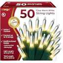 Stargo - Clear Warm White Christmas Tree Lights - 9 ft String of 50 Incandescent Mini Bulbs Multifunctional Lighting Modes, Decorative, Bedroom, Outdoor, Xmas Twinkle Lights - Green Wire Total 10.4 ft