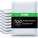 White Bubble Mailers 8.5 x 12 Inch 100 Pack, Usable Size 8.25X12 Inch Poly Mailers,Mailing Envelopes,Shipping Mailer，Opaque Self Seal Adhesive Waterproof Bags for Packaging and Shipping.