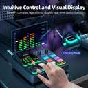 PUPGSIS Gaming Audio Mixer, Audio Interface for PC/Podcast/Streaming, Sound Board with 3.5mm/XLR Mic Input, 48V Phantom Power, Voice Changer, Live Sound Card with DJ Mixer Effects/Bluetooth/4 Channel