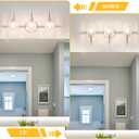 Brushed Nickel Vanity Light, Antique Bathroom Vanity Light Over Mirror, 3 Light Lighting Fixture with Flower Glass Shade, Farmhouse Sconces Wall Lighting for Hallway Living Room Bedroom