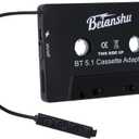 Audio Tape Assistant Adapter, Bluetooth 5.0 Tape Receiver, Tape Desktop Player and Hands-Free for Listening to Cell Phone Music and car Sounds