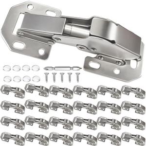 BESTEEL 24 Pack Hidden Hinges Soft Close Surface Mount Kitchen Cabinet Hinges, Concealed Cabinet Hinges for Cabinet Doors Frameless,No Pre-drilled for Kitchen Cupboard, Surface Mount Hinges