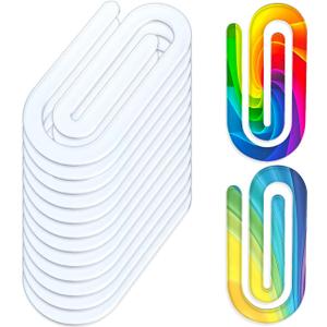 Sublimation Blanks Clips, Jumbo Paper Clips Clear for Heat Transfer DIY Design (12, 4"X2")