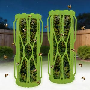 2 Pack Carpenter Bee Traps for Outside with Fluorescent, Wasp Trap Outdoor Hanging, Wasp Fly Catcher Hunter Killer Fly Traps for Hornet, Gnat, Mosquito, Flying Insect