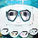 Fabbay 4 Pcs Adult Swimming Goggles with Nose Cover Snorkel Diving Mask Goggles Swim Mask with Fabric Strap (L)