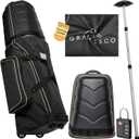 Hard Case Top 1680D Heavy Duty Oxford Fabric Travel Bag for Airlines with Wheels  Includes Custom Cover, Support Rod and TSA Lock. Excellent Protection, Foldable, Lightweight and Durable