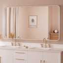 TETOTE 55 x 30 Inch Bathroom Mirror, White Modern Metal Frame Rectangle Modern Farmhouse Wall Mounted Vanity Mirror with Sandy Textured Surface(Horizontal/Vertical)