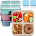 Bento Box Adult Lunch Box 4 Pack Lunch Containers 4-Compartment Reusable Food Storage Snack Containers Dishwasher Safe Stackable for Work & Travel