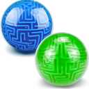 3D Puzzle Ball Maze Brain Teasers Games Puzzle Toy Gravity Memory Cube Educational Toys Gifts for Students Teens Adults,Blue and Green