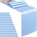 VACVELT 12 Pack Satin Table Runners - 12 x 108 Inches Long, Light Blue Table Runners for Wedding, Birthday Party, Banquet, Graduation, Engagements