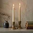 Cast Iron Candle Holders Antique Brass Iron Taper Candle Holders Set of 2, Decorative Metal Candlestick Stands for Weddings, Dining, Parties, and Home Decor