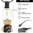 Outdoor LED String Lights with 100 Feet G40 Globe 52 Plastic Bulbs(2 Spare), Waterproof Hanging Light for Patio Backyard Porch Balcony Party Decoration