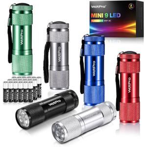 WdtPro LED Mini Flashlights, Super Bright Flashlight with Lanyard, Assorted Colors - Best Tac Torch Light for Kids, Night Reading, Power Outages, Camping(6 Pack)