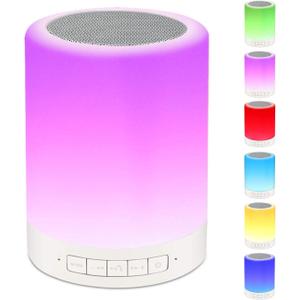 Night Light Bluetooth Speaker Wireless Portable Smart Touch Control Bedside Table Lamp with Colorful Led, Best Gift for Teens Kids Children Students Girlfriend Boyfriend Women Men