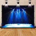 15x10ft Karaoke Party Backdrop for Photography Night Show DiscoParty Entertainment Club Concert Backdrop Free Stage Spotlight Lights Background for Adult Portrait Video Shooting Studio Props