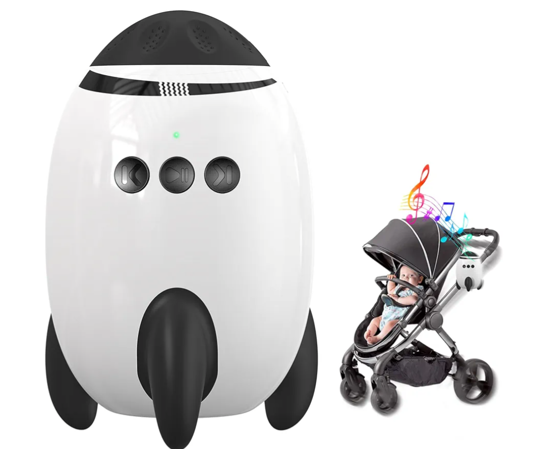 QNHMPW Baby Rocker, Baby Vibrating Soother Gently Rocks Any Stroller or Pram, White Noise Sound Machine Baby with 11 Sounds, Adjustable Speed, Baby Sleep Aid Newborn Essentials Must Haves Gifts