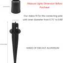 RTNLIT Metal Solar Light Stakes Replacement, Outdoor Ground Spikes for Garden Landscape Yard Pathway Patio Lamp Pole, 0.75 x 5.3 inch (Pack of 10, Black)