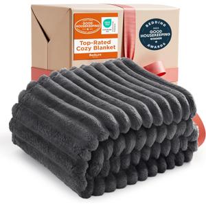 Bedsure Grey Fleece Throw Blanket for Couch - Super Soft Cozy Blankets for Women, Cute Small Throws for Girls, 50x60 Inches