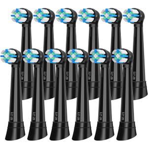 iO 12 PCS Replacement Heads Compatible with Oral B iO 2 3 4 5 6 7 8 9 10 Deep Clean Series Electric Toothbrush, Brush Heads with Medium-Hard Bristles Compatible with Oral B IO (Black)
