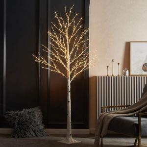 LITBLOOM Lighted Twig Birch Tree with Fairy Lights 6FT 330 LED for Indoor Outdoor Home and Christmas Holiday Decoration