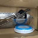 Sand Fleas Rake, Stainless Steel Sand Sifter, Detachable 47 Inches Long Handle, Collapsible Shark Tooth Sifter for Beach,Sand Crab Catcher with Foldable Pail .